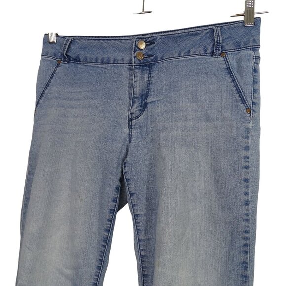 D.Jeans Denim Skinny Jeans Jeggings Women Size 12 Light Wash Blue Back Pockets - Picture 2 of 12